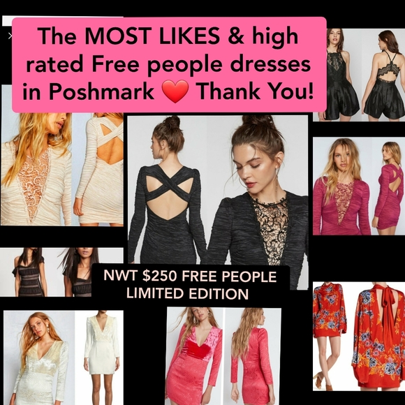 FREE PEOPLE Dress Pink Cocktail Long Sleeves V Neck Mini Velvet Cocktail Party - Picture 11 of 12